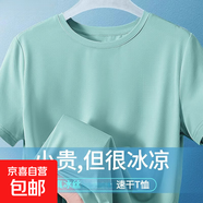 涼爽網(wǎng)眼冰絲彈力T恤夏季男新款時(shí)尚休閑速干透氣舒適圓領(lǐng)上衣KXW 059【冰絲網(wǎng)眼T恤】淺綠色 L 【105-115斤】