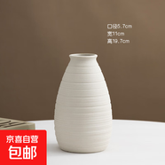 現代北歐素燒陶瓷白色輕奢ins風(fēng)花瓶家用客廳簡(jiǎn)約家居插花裝飾品 樂(lè )欣花瓶 19.7cm