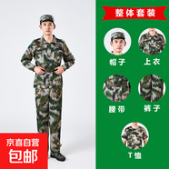 兒童軍訓服套裝男初高中大學(xué)生迷彩服女夏季薄款棉質(zhì)勞保工演出服 林地五件套 170 【厘米】