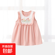 2025女童裙子兒童連衣裙夏季寶寶小公主裙薄款嬰兒飛袖裙寶寶禮服 粉色 80