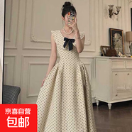 波點連衣裙女2025夏季新款法式復(fù)古設(shè)計感小個子赫本風(fēng)公主D0773 長款 2XL 【130-145斤】