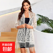 2025新款夏季防曬中式蕾絲薄款披肩配旗袍外搭時(shí)尚百搭長(cháng)款女圍巾 蕾絲米色
