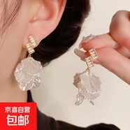 個性幾何微鑲鋯石裂紋花瓣耳環(huán)送甜美女友生日禮物紀念禮品 方塊金色