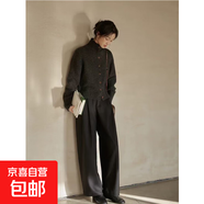 高領(lǐng)百搭針織衫女夏季2025新款翻領(lǐng)寬松立領(lǐng)慵懶顯瘦毛衣短款外套 3905深灰 L  【建議111斤-120斤】