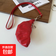 新品凹造型掛脖牛角包項鏈斜挎包y2k創(chuàng  )意設計感飾品配飾毛衣鏈女 1#項鏈-紅色