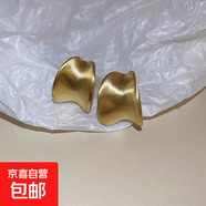 銀針愛心幾何金屬拉絲耳環(huán)簡約小眾設(shè)計感耳釘時尚新款耳飾女批發(fā) 4#銀針-金色扭曲C形
