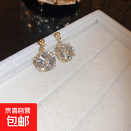 銀針鋯石花朵珍珠耳釘精致輕奢高級感耳環(huán)小眾時尚白百搭耳飾批發(fā) 6#銀針-微鑲-金色