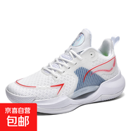 韋德幻影籃球鞋男低幫防滑耐磨網(wǎng)布透氣輕便減震學(xué)生實(shí)戰比賽訓練 8262白紅（摩擦有聲） 42