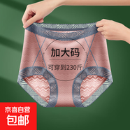 大碼專(zhuān)屬內褲女士純棉襠抑菌蕾絲花邊中高腰胖MM打底褲200斤可穿 隨機顏色3條 5XL 【建議180-205斤】