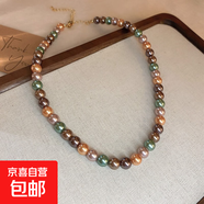 法式復(fù)古高級(jí)感珍珠項(xiàng)鏈時(shí)尚小眾百搭毛衣鏈輕奢個(gè)性設(shè)計(jì)感項(xiàng)飾女 32#項(xiàng)鏈-混色-8mm