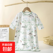 【兒童睡袍】連體睡裙袍空調(diào)服男女兒童春秋四季睡衣嬰兒防踢睡袋 AM-5熊貓 80