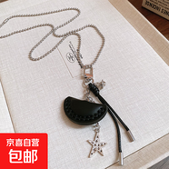 咖色小狗鑰匙扣項(xiàng)鏈ins小眾百搭設(shè)計(jì)毛衣鏈女高級(jí)感時(shí)尚飾品配飾 項(xiàng)鏈-黑色-銀色