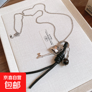 咖色小狗鑰匙扣項(xiàng)鏈ins小眾百搭設(shè)計(jì)毛衣鏈女高級(jí)感時(shí)尚飾品配飾 項(xiàng)鏈-黑色