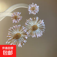 鋼針手工編織花朵耳環(huán)海邊度假風(fēng)氣質(zhì)耳釘耳墜時(shí)尚耳飾小眾高級感 銀針-金色-淺粉色