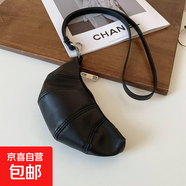新品凹造型掛脖牛角包項鏈斜挎包y2k創(chuàng  )意設計感飾品配飾毛衣鏈女 5#項鏈-黑色