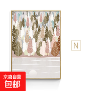 現代簡(jiǎn)約小清新客廳裝飾畫(huà)沙發(fā)背景墻掛畫(huà)北歐風(fēng)景插畫(huà)臥室三聯(lián)畫(huà) N款 70*100-布紋膜金色鋁合金框