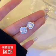 銀針?shù)喪ǘ湔渲槎斁螺p奢高級感耳環(huán)小眾時(shí)尚白百搭耳飾批發(fā) 28#銀針-銀色