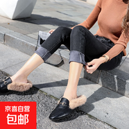 148158小個子毛邊八分加絨鉛筆小腳褲女彈力牛仔厚面料九分靴褲 灰色毛邊八分 加絨 28 2尺1