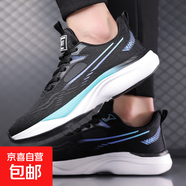 AMICNIEGD男女鞋子情侶網(wǎng)面透氣跑鞋學(xué)生體育體測碳板訓(xùn)練鞋超輕 黑色 40