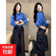 2025新款港風(fēng)克萊因藍色襯衫春夏法式超顯白上衣高級感疊穿襯衣女 克萊因藍色 -重磅純棉 508 S