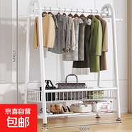 簡易衣帽架可移動晾衣架落地室內(nèi)房間掛衣架子家用臥室衣服收納架 LX-WKYJ002雙層100*170奶白32管