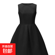 無袖收腰赫本裙設(shè)計感法式A字赫本連衣裙小黑裙禮服D3214 黑色 2XL 【130-145斤】