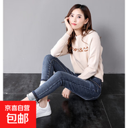 冬季加絨牛仔褲女高腰加厚九分褲顯瘦彈力小腳褲鉛筆褲2025年新款 1698復古蘭長(cháng)褲白灰絨 25