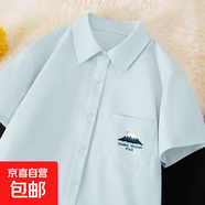 襯衣女2025年夏季新款爆款純棉短袖減齡氣質(zhì)上衣女士遮肉顯瘦襯衫 淺藍(lán) 【圖案隨機(jī)】【純棉面料】 XL 【建議130-150斤】