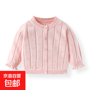 男女童毛衣春秋童裝新款棉鏤空上衣兒童針織開(kāi)衫長(cháng)袖開(kāi)衫外套批發(fā) 荷花粉 120