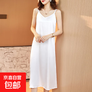 緞面連衣裙子女裝夏裝2025新款夏季設計感小眾背心吊帶長裙 白色 白色 4XL 建議145-165斤
