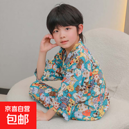 兒童棉綢家居服套裝男女童夏季空調(diào)服套裝15xk276 貓咪樂園 140