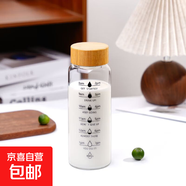 高硼硅玻璃杯大容量刻度泡茶杯男士女學(xué)生夏季便攜耐高溫水杯 高硼硅刻度玻璃杯-800ML