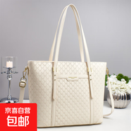 新款網(wǎng)紅潮流斜挎女單肩包大容量時尚通勤跨境托特包中年一件 GD白色