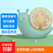電風(fēng)扇小風(fēng)扇手持風(fēng)扇迷你桌面風(fēng)扇usb風(fēng)扇充電網(wǎng)紅爆款便攜式隨身風(fēng)扇可愛(ài)卡通靜音 蝸牛-清新綠