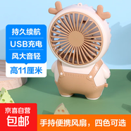 電風(fēng)扇小風(fēng)扇手持風(fēng)扇迷你桌面風(fēng)扇usb風(fēng)扇充電網(wǎng)紅爆款便攜式隨身風(fēng)扇可愛(ài)卡通靜音 萌趣耳朵-萌奶卡其