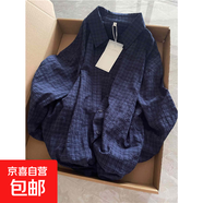 法式復古藏藍色格子襯衫女2025開(kāi)春寬松慵懶風(fēng)超好看長(cháng)袖襯衣上衣 藏藍色 優(yōu)質(zhì)版 M 建議100-110斤