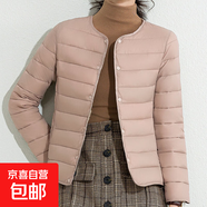 輕薄棉襖女款韓版修身棉衣外套純色簡約秋冬款休閑便攜內膽棉服 卡其色 2XL （90-105斤）