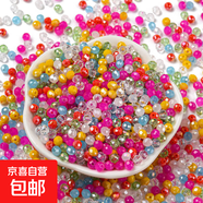 新品4/6/8/10mm切面扁珠玻璃珠DIY飾品配件混色車輪珠60g/包 混色19 6mm