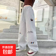 2025百搭女童褲子秋裝寬松百搭兒童馬褲嬰兒寶寶拼接設(shè)計感休閑褲 DD-B171-灰色  140