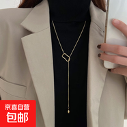 長(cháng)項鏈女款新款高級感輕奢小眾飾品毛衣鏈秋冬衣服配飾潮雙層 不規則幾何項鏈