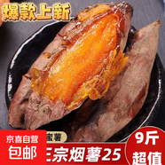 現挖煙薯糖心紅薯新鮮空氣炸鍋烤地瓜農家沙地紅心蜜薯 正宗煙薯25號 9斤 帶箱 中大果（單果150g-500g）