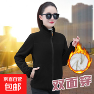 天籟之城中年2025冬季外套女搖粒絨上衣保暖加厚棉服短款寬松立領(lǐng) 寶藍 S