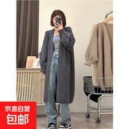 女士毛衣外套中長款女裝新款2025秋春季爆款慵懶寬松針織開衫外搭 4178灰色 L  【建議111斤-120斤】