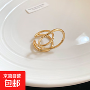 歐美金屬幾何雙層圓形開(kāi)口戒指時(shí)尚簡(jiǎn)約食指戒小眾設計感指環(huán)批發(fā) 戒指-金色