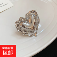歐美金屬雙層褶皺開口戒指夸張時(shí)尚百搭指環(huán)冷淡風(fēng)設(shè)計(jì)感小眾手飾 12#戒指-銀色
