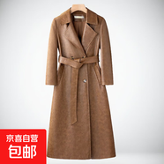 風(fēng)衣外套秋裝新款海寧皮衣女長款韓貨修身顯瘦氣質(zhì)大碼過膝皮大衣 淺棕色【升級高質(zhì)量皮風(fēng)衣】 2XL