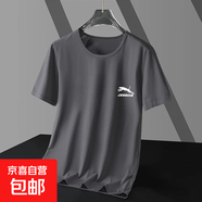 其他品牌冰絲短袖T恤男士夏季寬松速干網(wǎng)眼半袖運動(dòng)休閑涼感透氣上衣-SL 深灰色 【單件裝】 5XL 【推薦180-200斤】