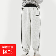 兒童秋季運動褲新款刺繡束腳褲男女童韓版中大童時尚百搭褲子B114 淺灰 130 碼（建議身高120-cm