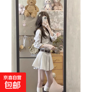 獨(dú)特漂亮掐腰裙2025新款秋季學(xué)院風(fēng)收腰氣質(zhì)襯衫裙百搭條紋短裙潮 條紋連衣裙 M