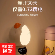 2025新款【天才郎】品牌聲卡智能語(yǔ)音床頭旋轉貓鬧鐘小夜燈嬰兒喂奶護眼夜間教師節禮物開(kāi)學(xué) 8866-橘色（小程序版）